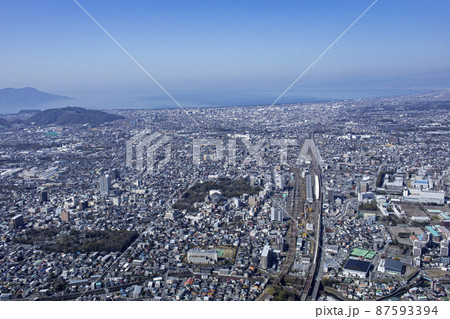 三島市上空・東海道新幹線三島駅・空撮 87593394