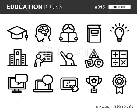 教育に関連するラインスタイルのアイコンセット_013 89535936