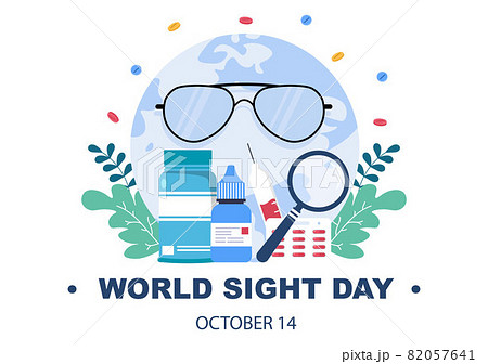 World Sight Day Background Vector Illustration Which is Commemorated Every Year for Where to Check Vision, Blindness, and Visual Impairment on the Eyes Concept 82057641