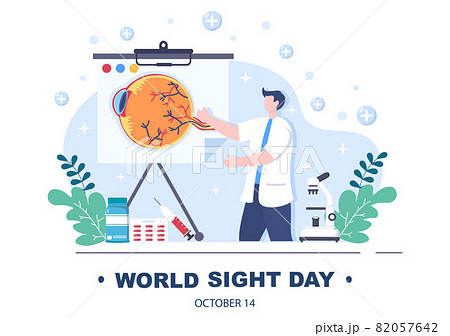 World Sight Day Background Vector Illustration Which is Commemorated Every Year for Where to Check Vision, Blindness, and Visual Impairment on the Eyes Concept 82057642