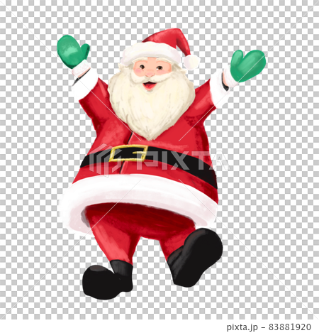 Santa Claus happy to raise his hand 83881920