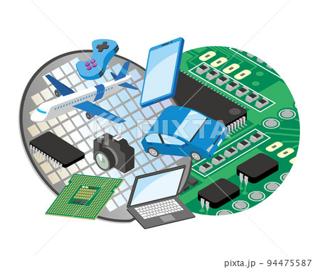 半導体が使用される機械のイメージイラスト 94475587