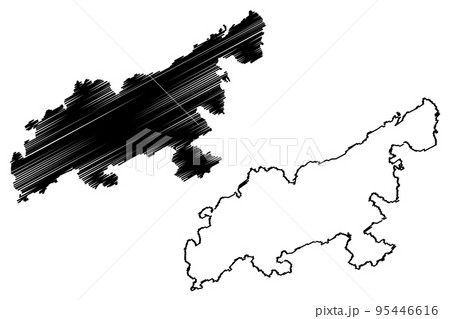 Lantau island (Hong Kong Special Administrative Region of the People's Republic of China, HKSAR) map vector illustration, scribble sketch Lantao or Lan Tao map 95446616