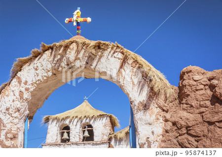 Chapel in El Tatio Machuca in Atacama desert altiplano, Chile, South America 95874137