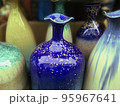 Collection of colorful beautiful ceramic vases. 95967641