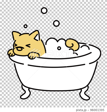 Dog taking a bath 96001395