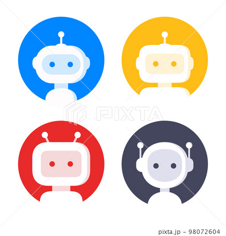 Robot in circle vector icon set 98072604