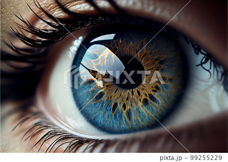 Colorful eye, Conceptual abstract picture of the eye. Oil painting in colorful colors. Conceptual abstract closeup 99255229