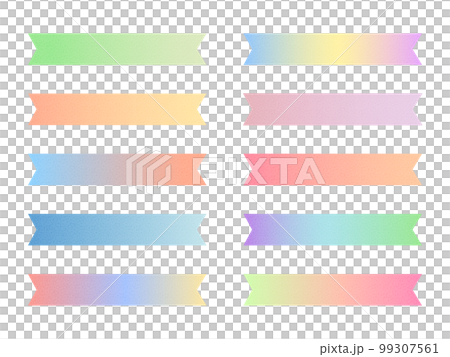 パステル調のカラフルなリボンのベクター素材 99307561