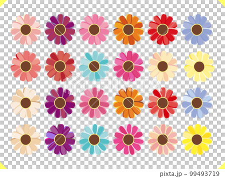 Flower illustration material_Gerbera flower core brown 99493719