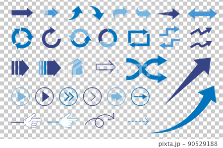 矢印セットビジネスブルー 90529188
