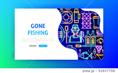 Gone Fishing Neon Landing Page 91647706