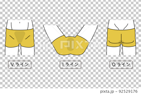 メンズ脱毛、Vライン・Iライン・Oラインのセット、下着着用 92529176