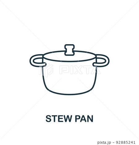 Stew Pan icon. Monochrome simple Cooking icon for templates, web design and infographics 92885241