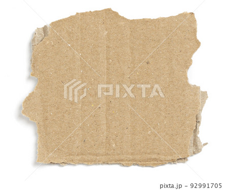 Kraft cardboard piece ripped edge 92991705