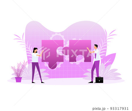 Puzzle people, great design for any purposes. Isometric vector illustration 93317931