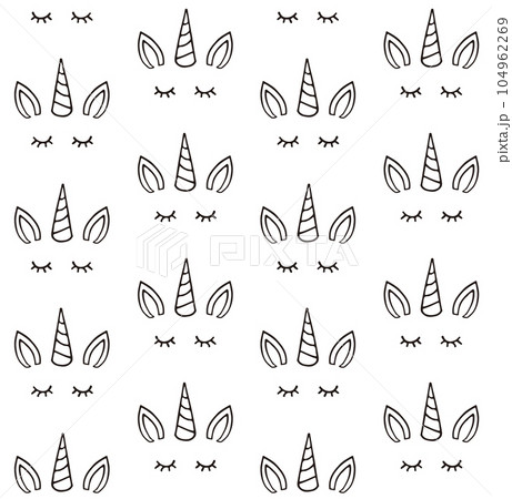 Vector seamless pattern of hand drawn unicorn 104962269