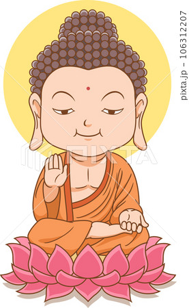 Cartoon character of Chinese Buddha. 106312207