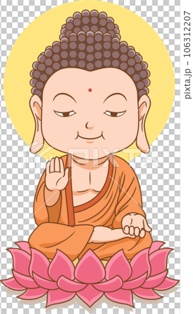 Cartoon character of Chinese Buddha. 106312207