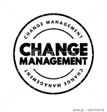 Change management is a systematic approach to dealing with the transition or transformation of an organization's goals, processes or technologies, text stamp concept background 106759556