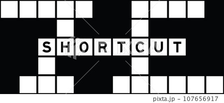 Alphabet letter in word shortcut on crossword puzzle background 107656917