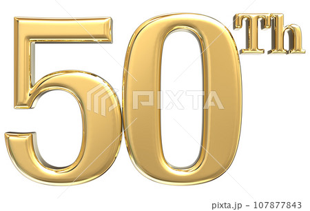 number anniversary gold 3d render 107877843