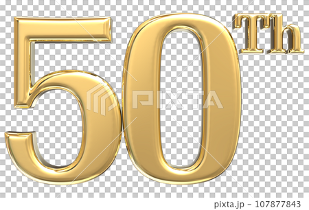 number anniversary gold 3d render 107877843