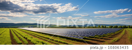 Solar panels in the field 108063435