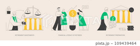 Retiree budget plan abstract concept vector illustrations. 109439464