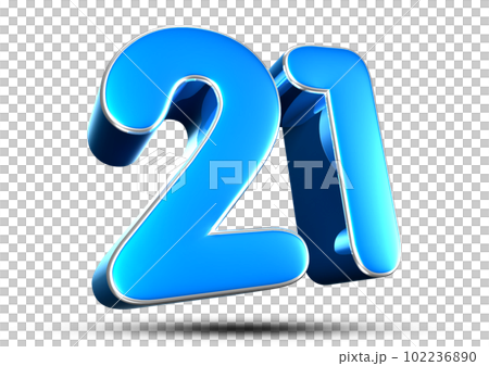 Number 21 sky blue 3D. 102236890