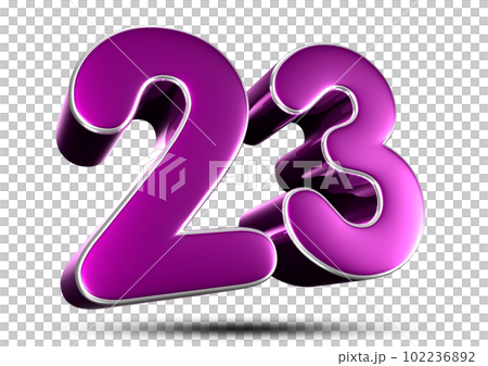 Number 23 purple 3D 102236892