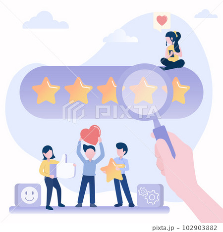 Positive review source of feedback for business. Rating and feedback, review positive and opinion for improve service or product or provide the best customer experience. 102903882