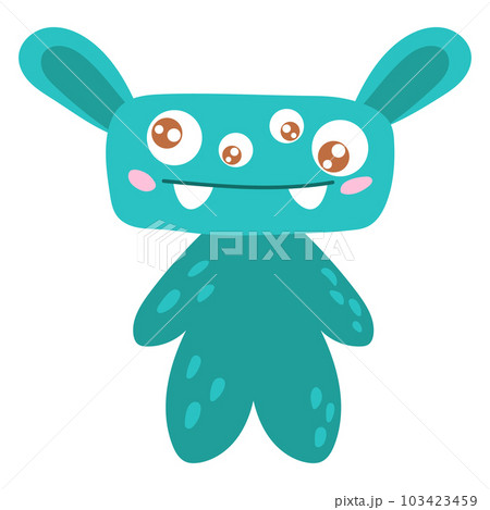 Cute cartoon monster, alien. Vector illustration on a white background 103423459