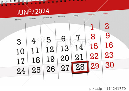 Calendar 2024, deadline, day, month, page, organizer, date, June, friday, number 28 114241770