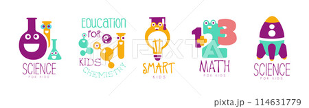 Kids Science Education Curriculum Club Logo Template Vector Set 114631779