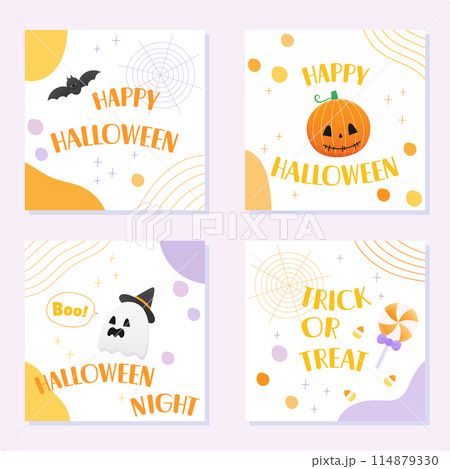 cute halloween card set 114879330