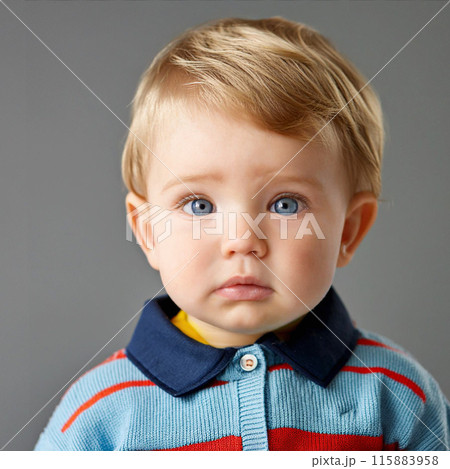 Studio Portrait of Cute Toddler Boy 115883958