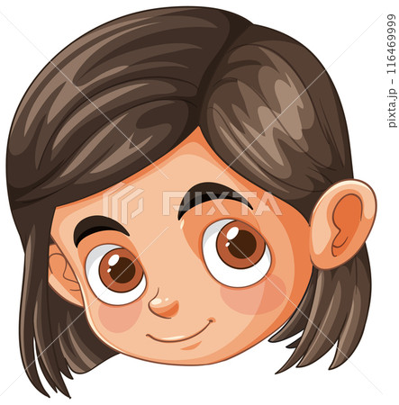 Smiling Cartoon Child's Face 116469999