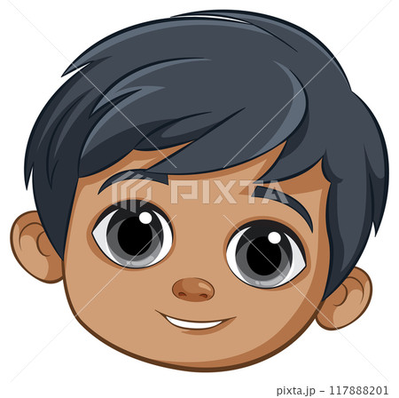 Smiling Boy Cartoon Character 117888201