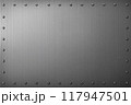 鋲が付いた金属板の背景テクスチャー 117947501