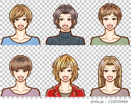 Smiling adult male illustration material set 2 118038468