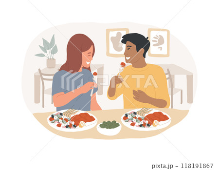 Mediterranean cuisine isolated cartoon vector illustrations. 118191867