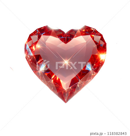 3D red crystal  heart  118382843