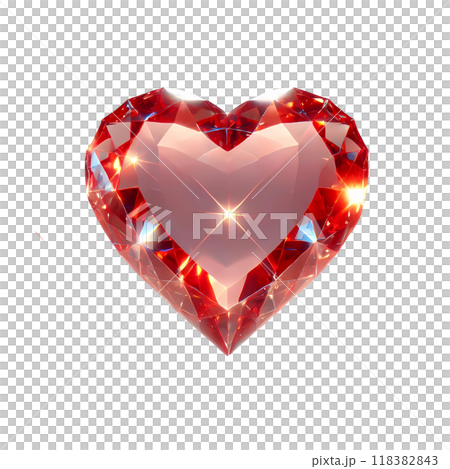 3D red crystal  heart  118382843