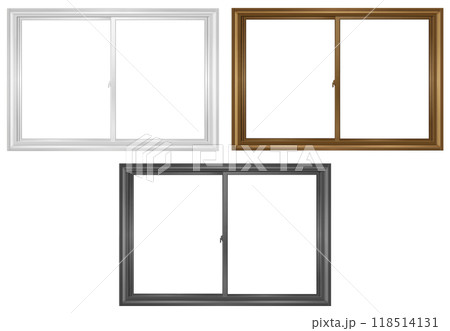 引き違い窓　A　窓枠付き　3色セット 118514131