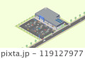 アイソメトリック図法で描いたホームセンターのイメージ（緑地） 119127977
