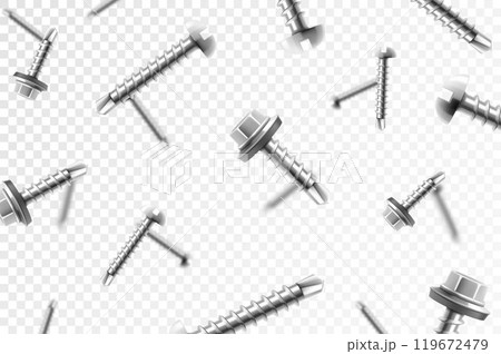 screws in a metal frame icons set 119672479