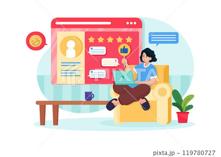 Customer Loyalty Illustration concept. Flat illustration isolated on white background 119780727