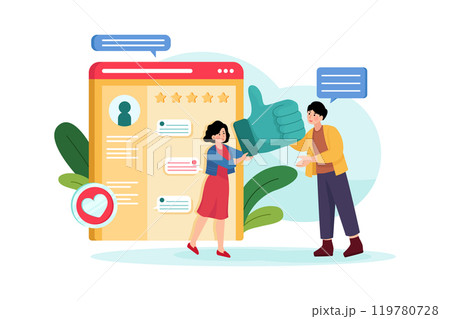 Customer Loyalty Illustration concept. Flat illustration isolated on white background 119780728