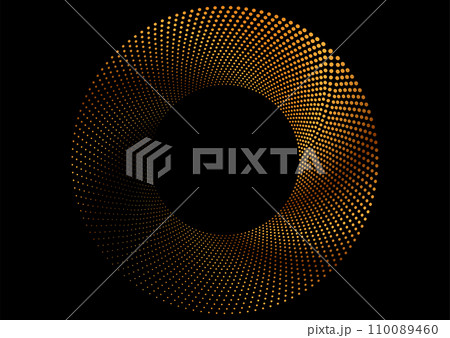 Golden dotted linear circle shape abstract geometric background 110089460